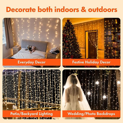 3M LED Lights String Fairy Decoration USB Holiday Curtain Garland Lamp 8 Mode for Home Garden Christmas Party New Year Wedding