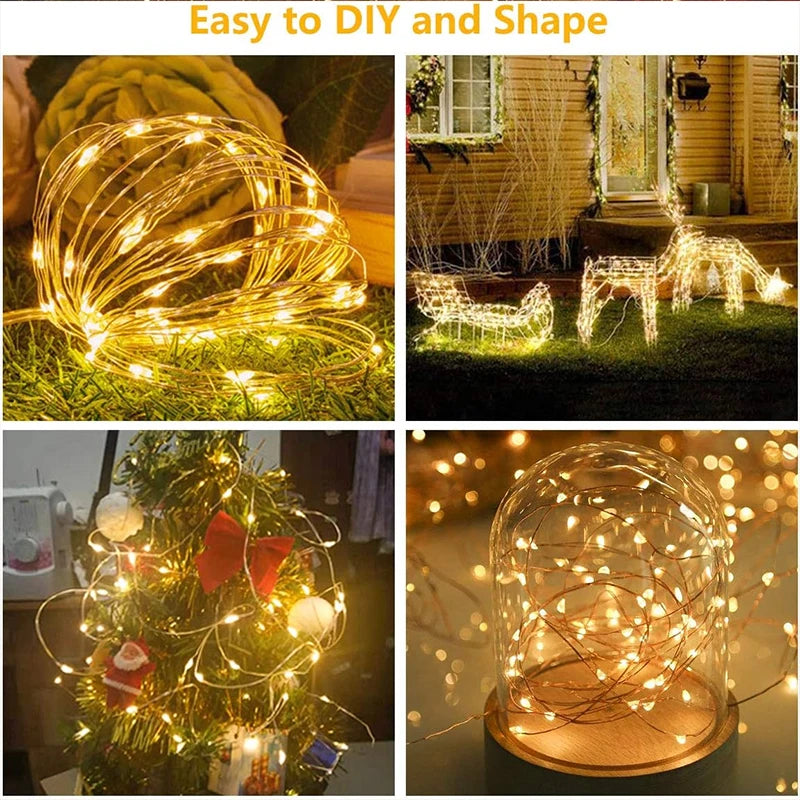 3M LED Lights String Fairy Decoration USB Holiday Curtain Garland Lamp 8 Mode for Home Garden Christmas Party New Year Wedding